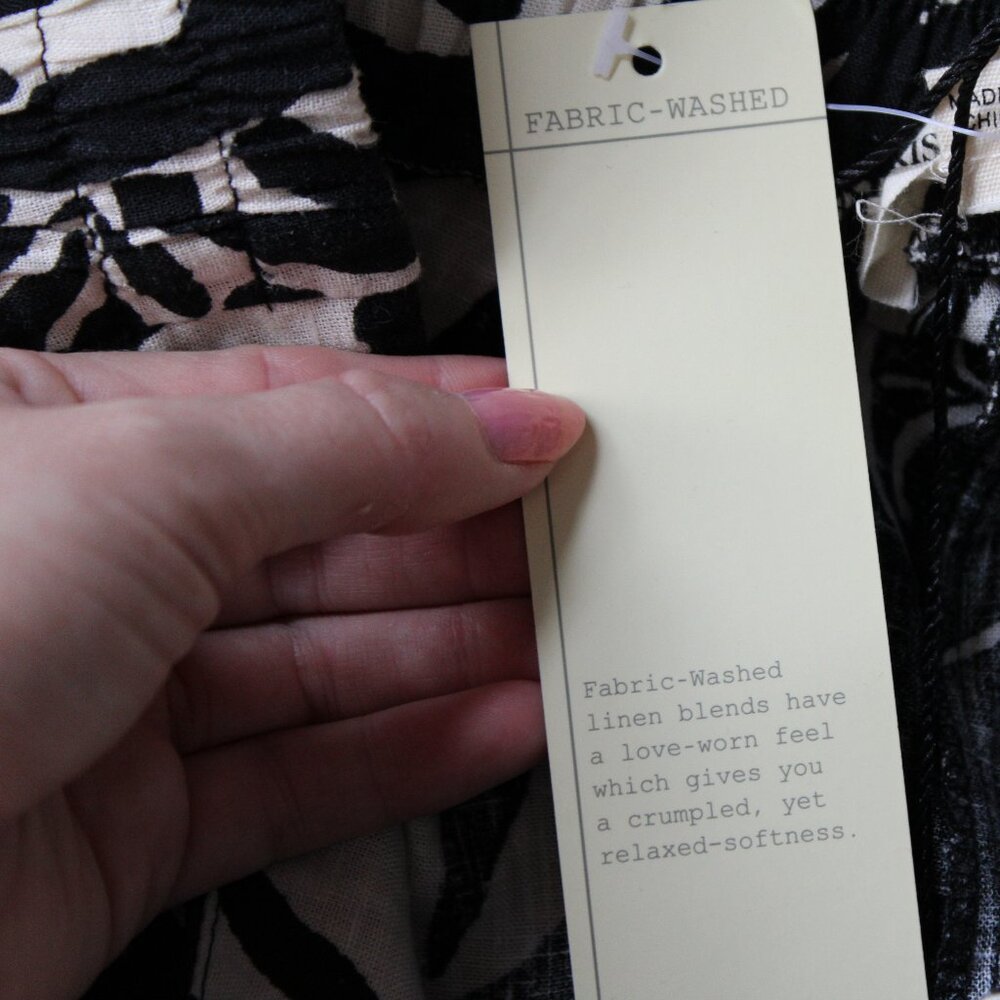 NWT Christian Siriano Black Cream Floral Linen Blend Resort Pants Designer XS - Picture 9 of 10